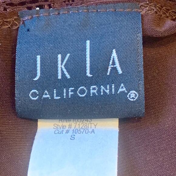 JKLA California Sleeveless Chocolate Brown Top – Size Small - Picture 4 of 5